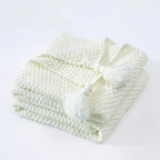 Coperta in lana lavorata a maglia NordiWrap con frange | Design nordico | Accogliente ed elegante | Perfetto per la casa