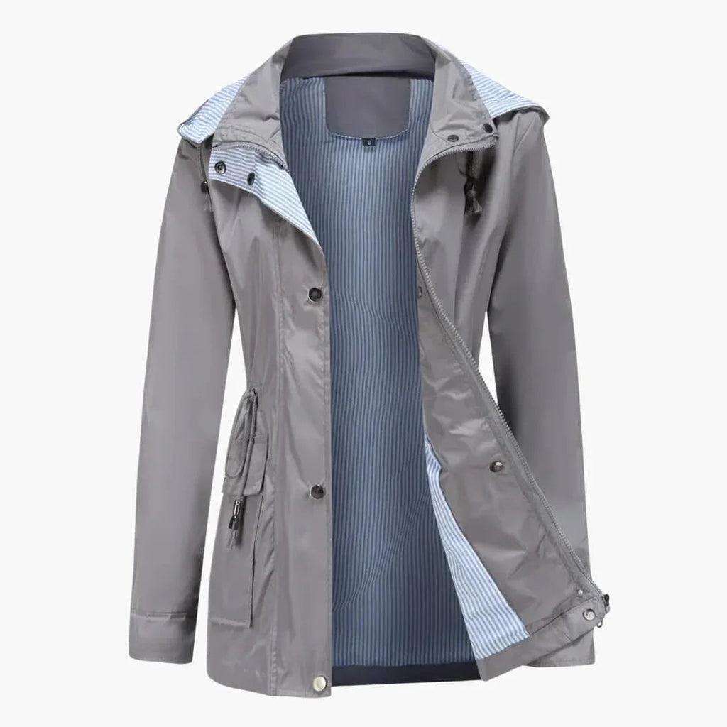 Trench lungo con cappuccio da donna