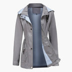 Trench lungo con cappuccio da donna