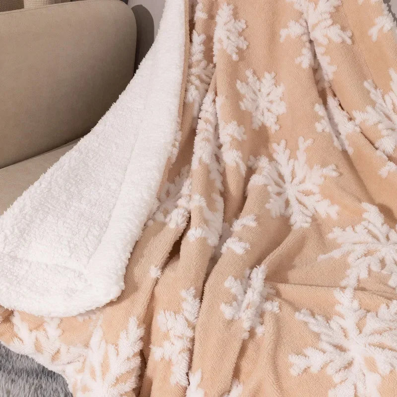 Coperta natalizia in lana per divano e letto