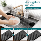 Tappetino per lavello in diatomite, vassoio asciuga‑rubinetto in pietra per piano cucina