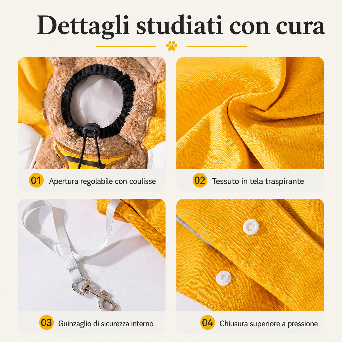 borsa trasportino aperta per gatti per passeggiate e visite dal veterinario - Borsa in canvas leggera per gatti e cani d