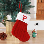 Calzini lavorati a maglia in lana con ciondolo albero creativo decorativo con lettere carine calze di Natale