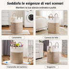 Grande Cesto Portabiancheria Intrecciato - Spazio per Tutte le Tue Cose, Resistente e Pratico