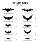 Decorazione da parete a LED pipistrello 3D | Rendi la tua casa il palcoscenico di Halloween più spettrale con illusioni volanti realistiche!