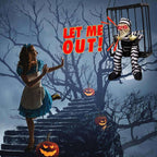 Gruseliger Gefangener in Käfig | Bewegliche Halloween-Deko