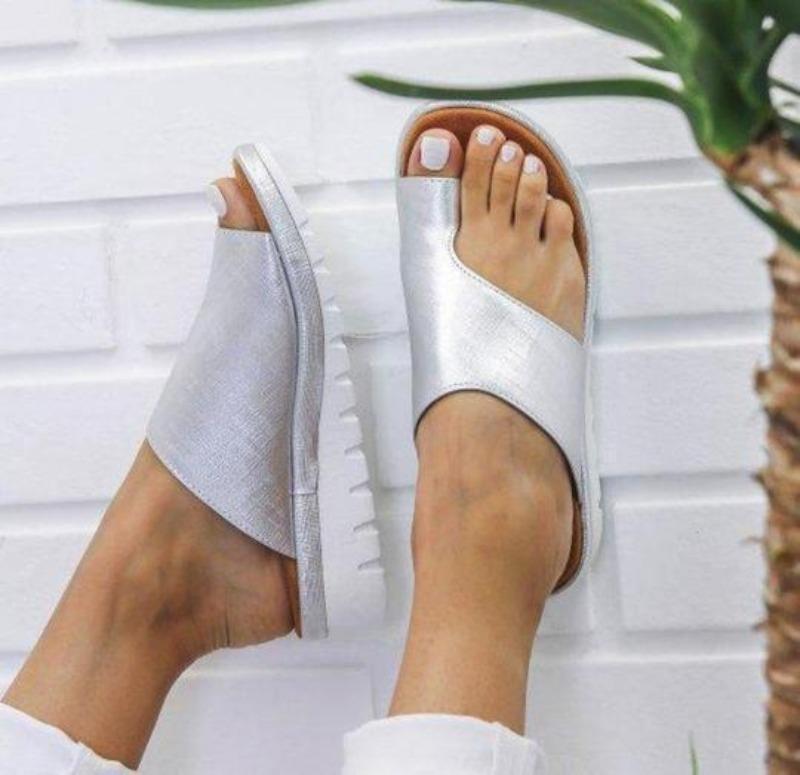 Pantofole ortopediche da donna con Voetbed Zwart Geel Zilver Goud Hallux Correctie Zomer Comfort