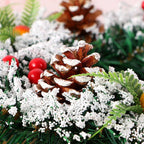 Decorazione ghirlanda natalizia floccata 20 cm, 30 cm, 40 cm