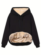 Felpa con cappuccio isolante da donna - Pullover rilassato, pile