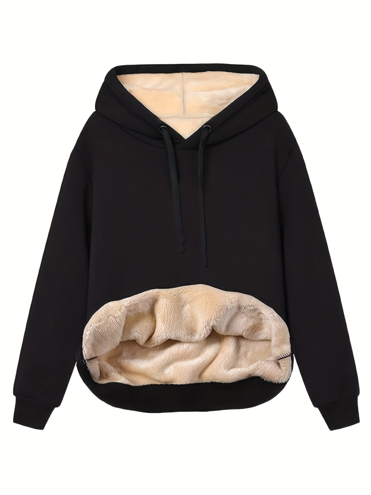 Felpa con cappuccio isolante da donna - Pullover rilassato, pile