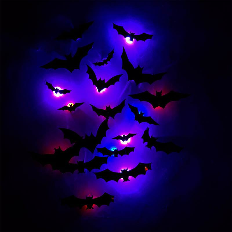 Decorazione da parete a LED pipistrello 3D | Rendi la tua casa il palcoscenico di Halloween più spettrale con illusioni volanti realistiche!