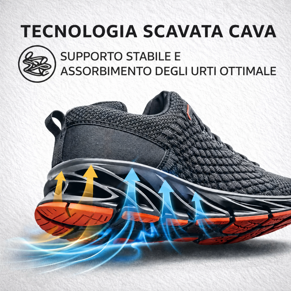 Sneakers ortopediche sportive da uomo con suola di supporto
