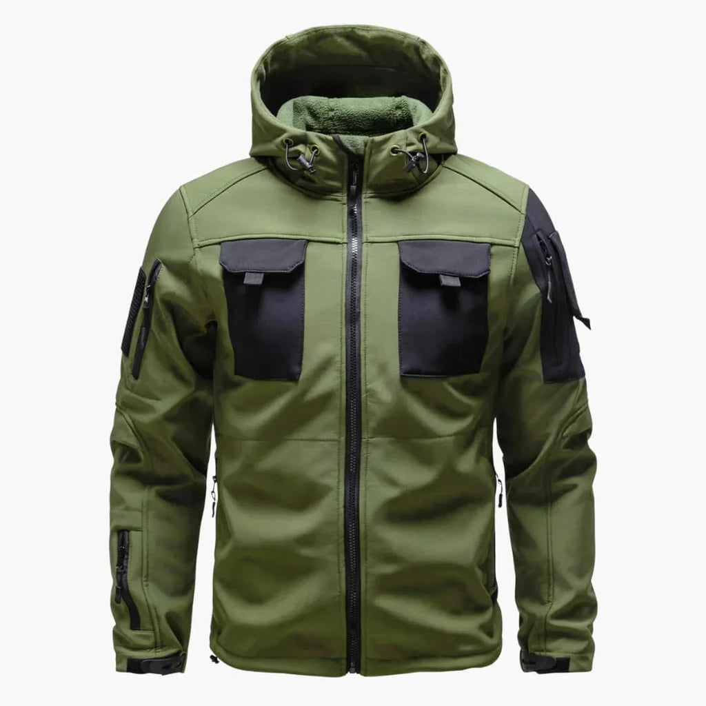 Felpa con cappuccio da uomo con zip e tasche multiple