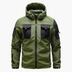 Felpa con cappuccio da uomo con zip e tasche multiple
