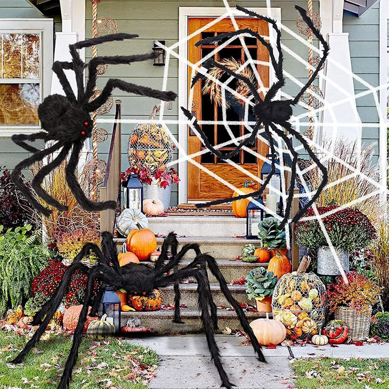 Decorazioni di ragno di Halloween, ragnatela estensibile