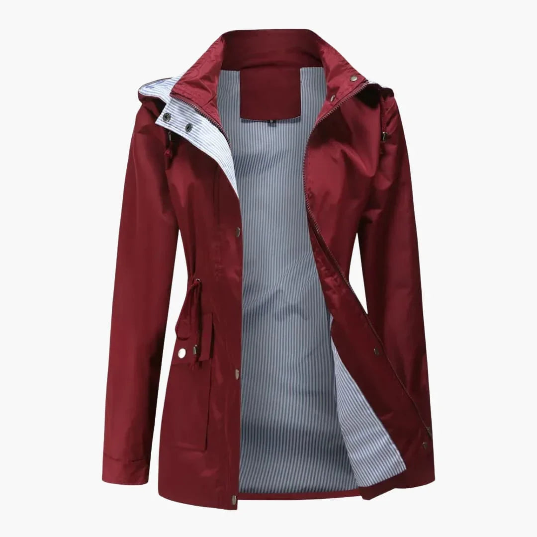 Trench lungo con cappuccio da donna