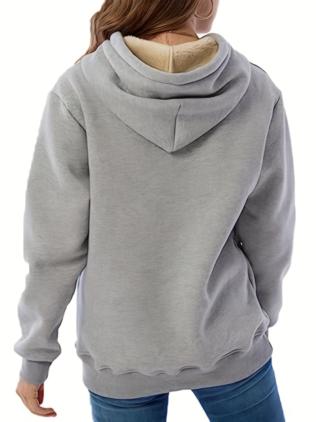 Felpa con cappuccio isolante da donna - Pullover rilassato, pile