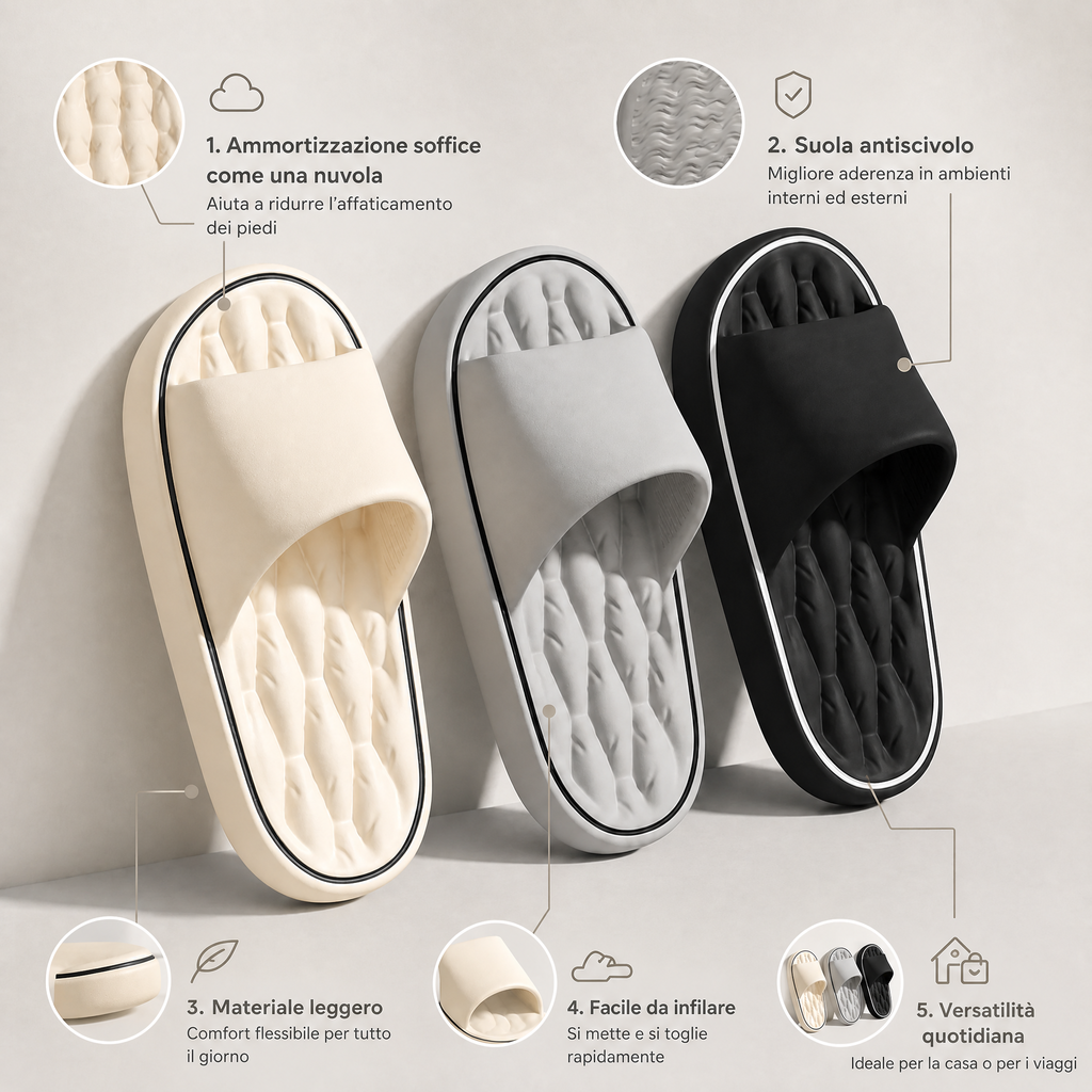 Ciabatte Pillow Slides morbide, aperte, sandali estivi