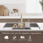 Tappetino per lavello in diatomite, vassoio asciuga‑rubinetto in pietra per piano cucina