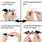 Adesivi murali pipistrelli - Adesivi decorativi di Halloween per la decorazione della casa (120 pezzi)
