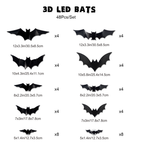 Decorazione da parete a LED pipistrello 3D | Rendi la tua casa il palcoscenico di Halloween più spettrale con illusioni volanti realistiche!