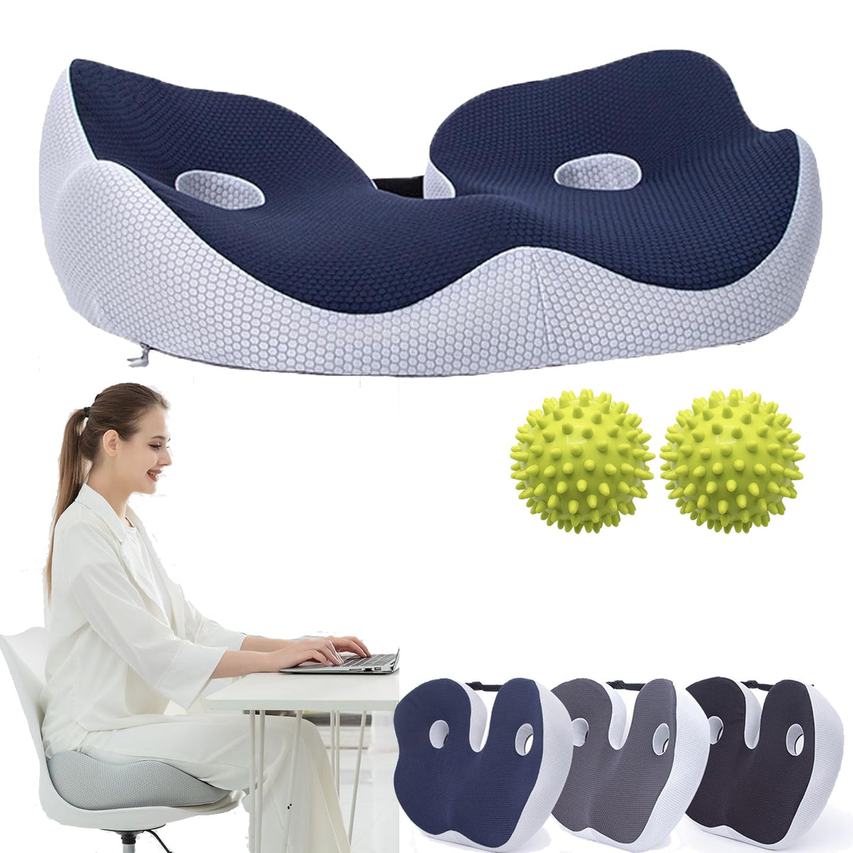 Cuscino ergonomico regolabile per sedia e ufficio FlexiSeat