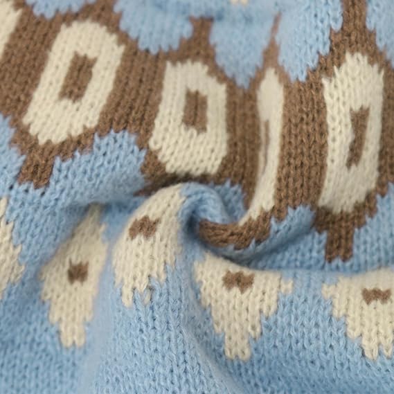 Maglione in lana nordica | Motivo Fair Isle in azzurro cielo
