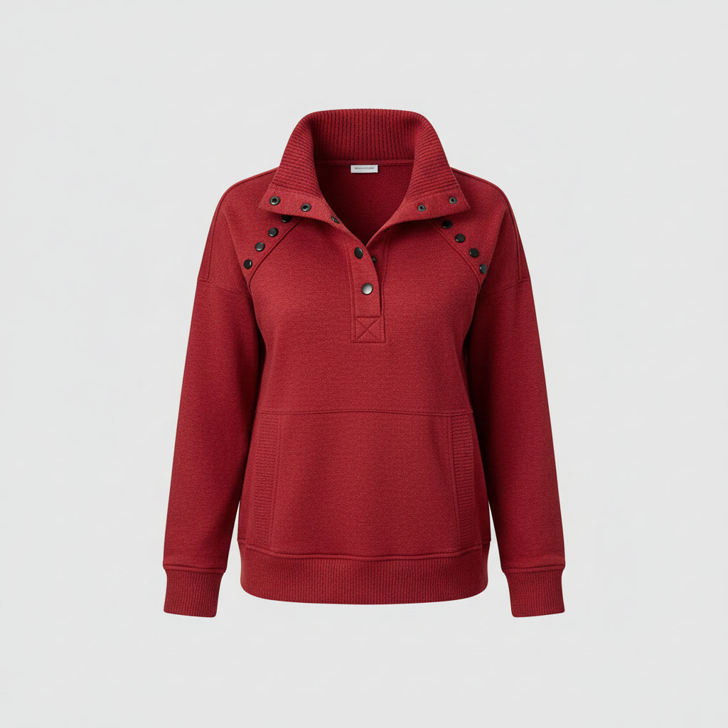 Damen Pullover V Ausschnitt Lässiger Felpa Alltag