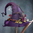 Decorazione artigianale di Viltwol Paars Rood Blauw Halloween Feest Kostuum Decoratie Vintage Accessorio