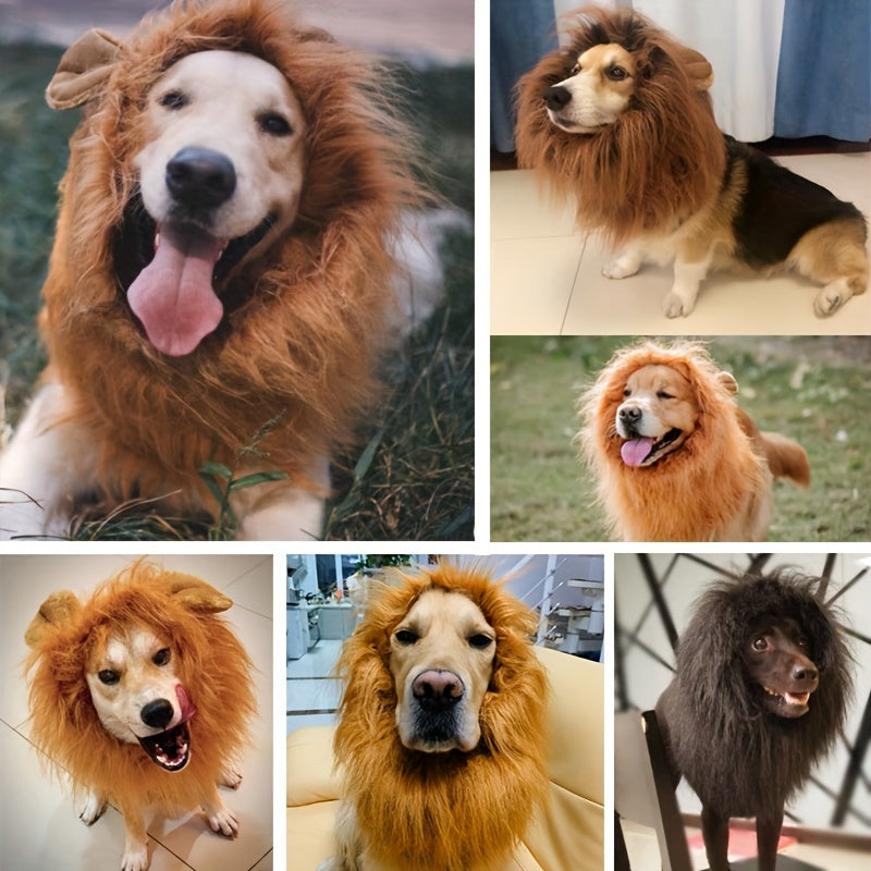 Costume di Halloween realistico con criniera di leone per cane | Leggero e regolabile