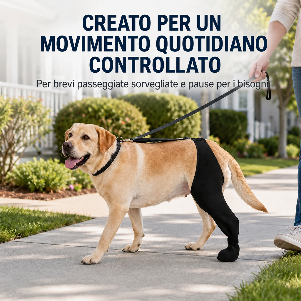 manicotto regolabile per cane per il recupero della zampa posteriore con copripolpastrello - Aiuta a limitare il leccame