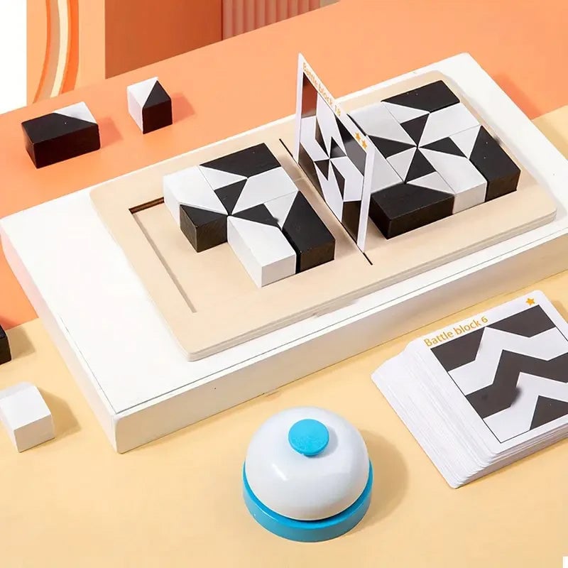 Puzzle a blocchi nascosti in legno