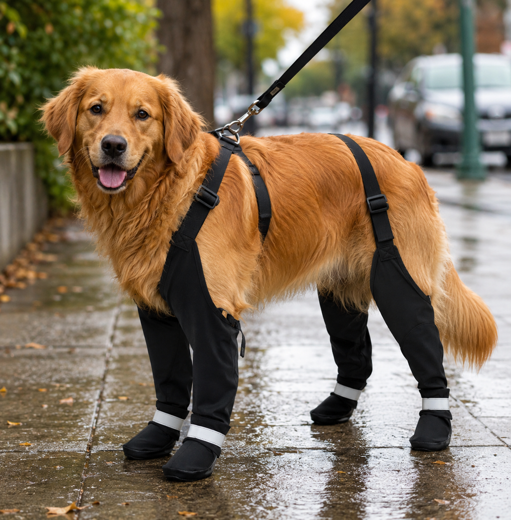 Scarpe per Cani, Stivaletti Impermeabili con Bretelle, Antiscivolo per Inverno e Neve, Copertura Totale della Zampa per Tutte le Razze