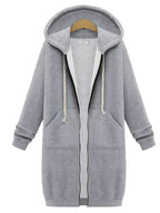 Felpa con cappuccio con zip da donna calda e accogliente - Linea lunga, per le giornate fredde