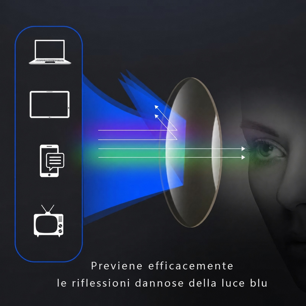 Occhiali sportivi ultra-leggeri antiriflesso luce blu progressivi