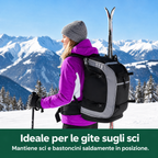 Zaino da sci 65L | Borsa per scarponi da sci con scomparto per casco e scomparto per maschera | Tessuto Oxford, spallacc