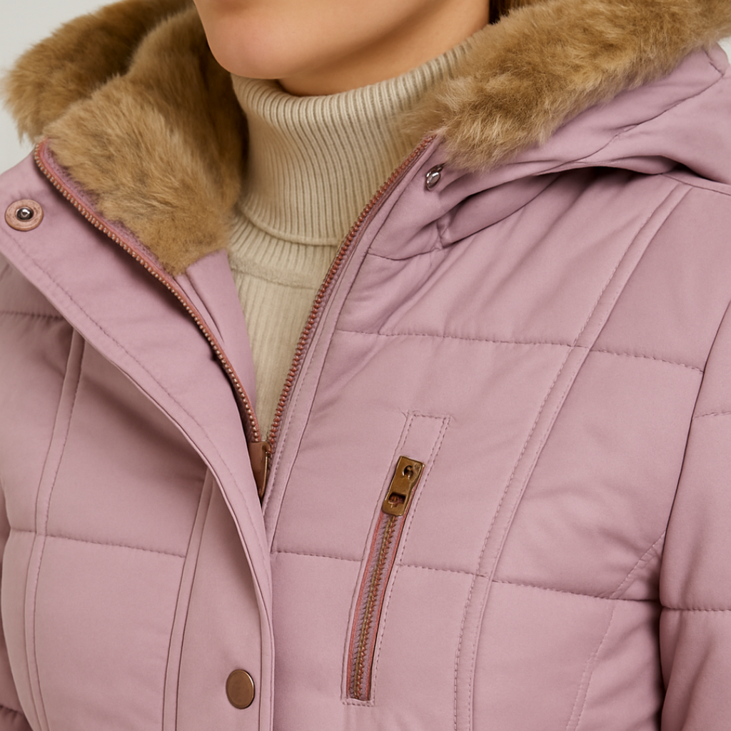Cappotto invernale Nordelle | Capispalla trapuntato con cappuccio isolante per donna