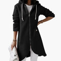 Felpa con cappuccio lunga con zip da donna