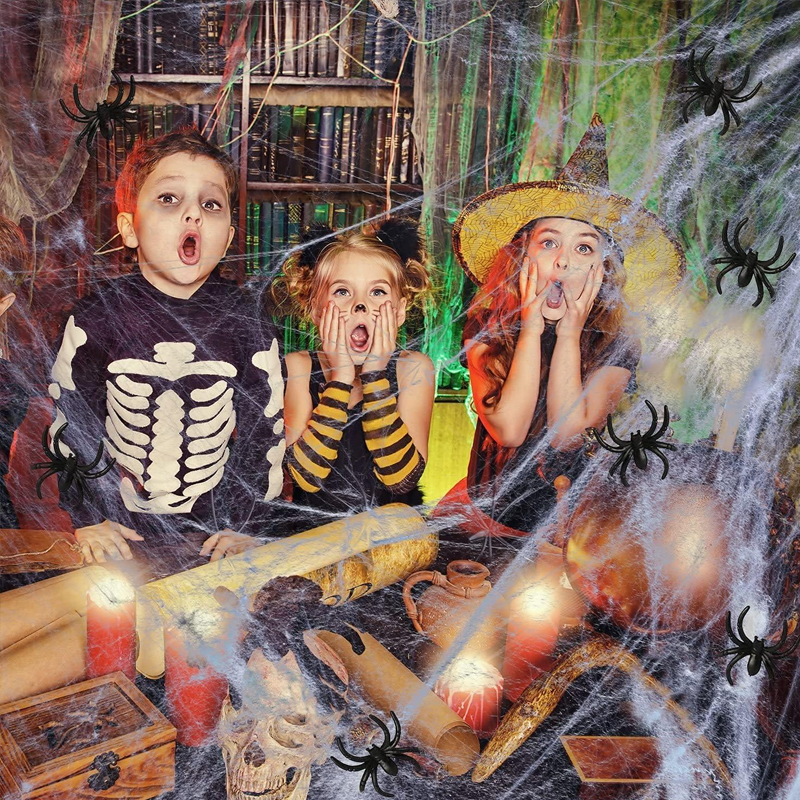 Decorazioni di ragno di Halloween, ragnatela estensibile