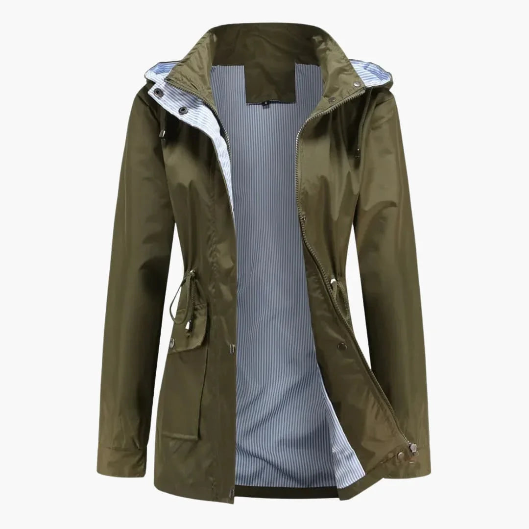 Trench lungo con cappuccio da donna
