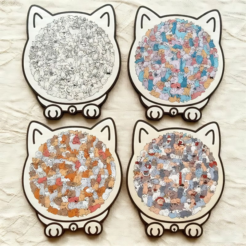 Puzzle con gatti in legno da 135 pezzi