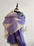 Sciarpa da donna oversize - Cashmere geometrico reversibile