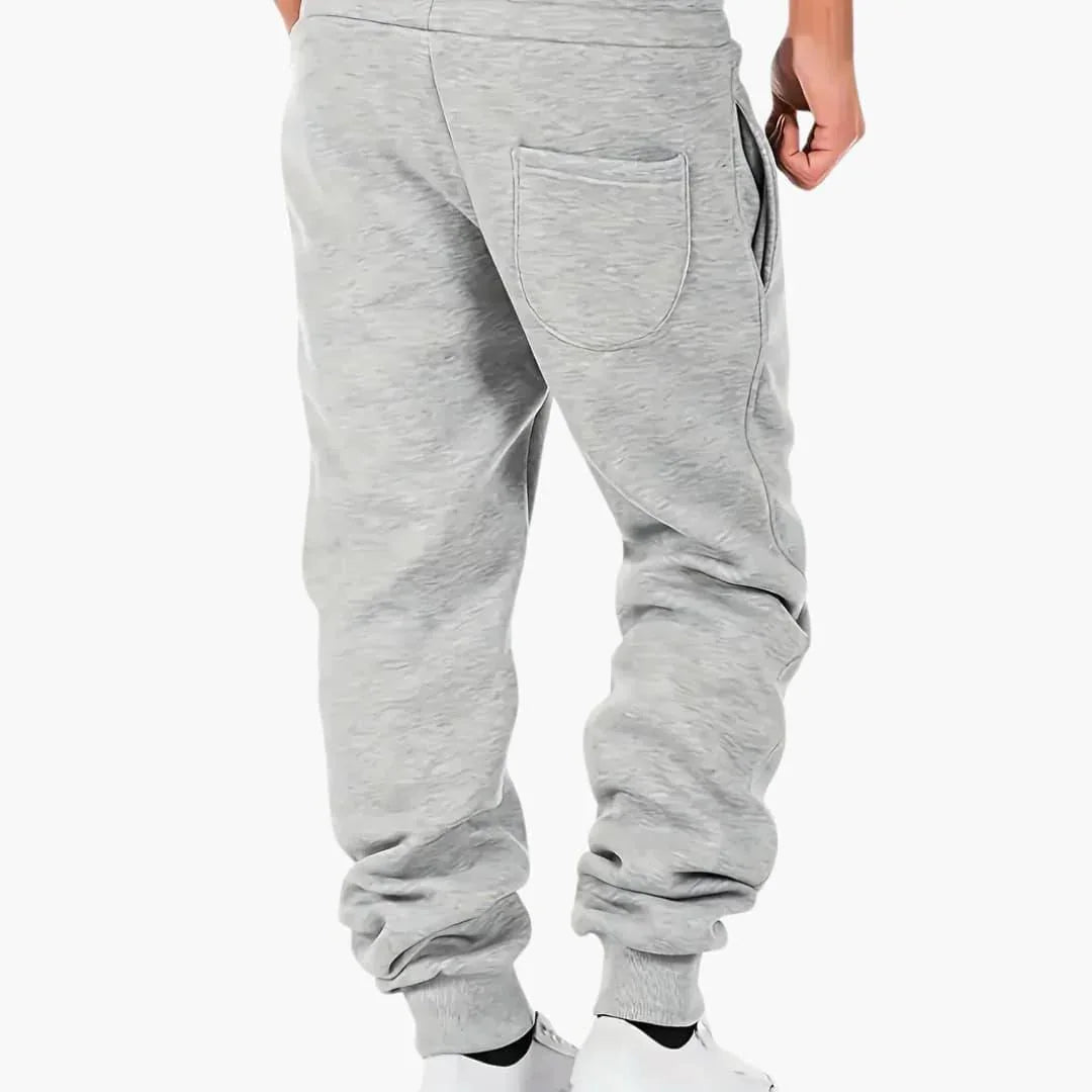 Pantaloni da jogging da uomo con polsini a coste e tasca posteriore