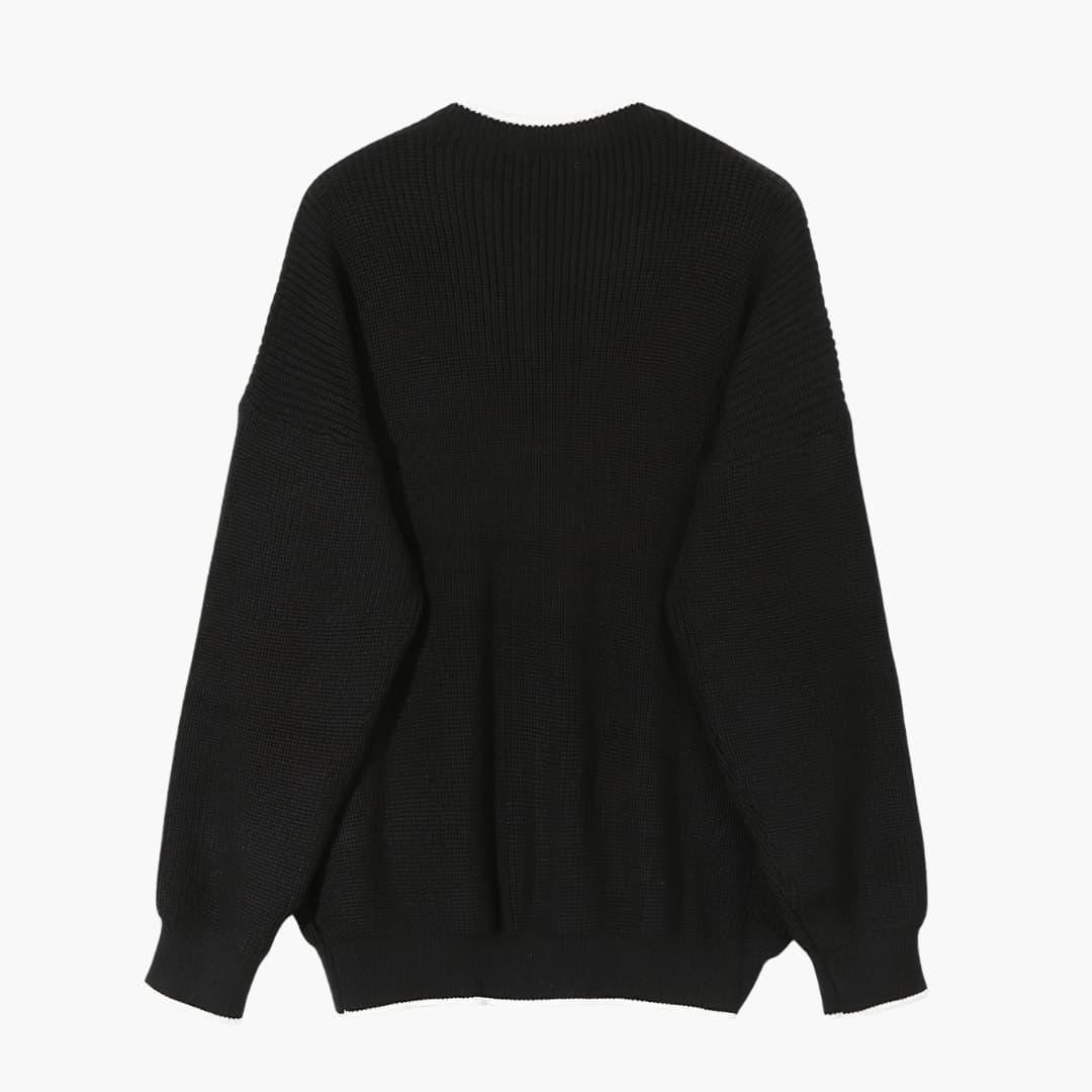 Maglione lavorato a maglia da uomo con righe, mezza zip e maniche lunghe