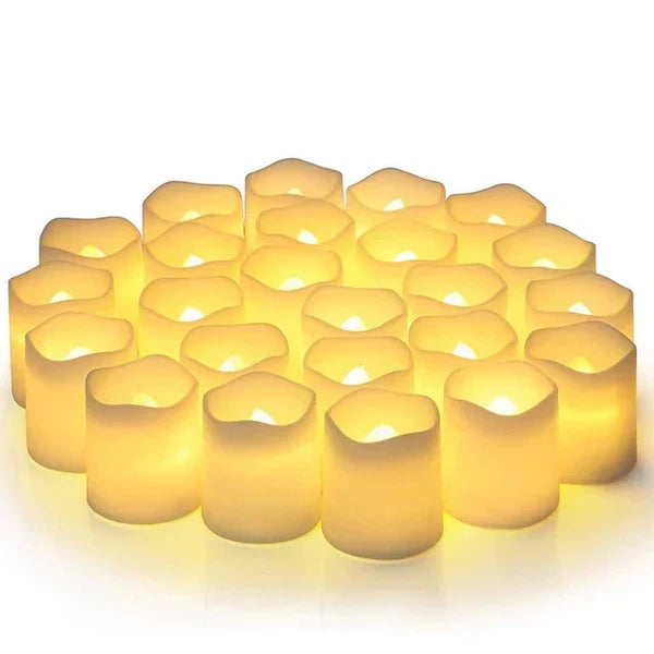 Set di 24 candele LED senza fiamma - GlowFlicker