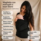 Baby Carrier Tee – Maglietta fascia porta bebè a mani libere stile wrap