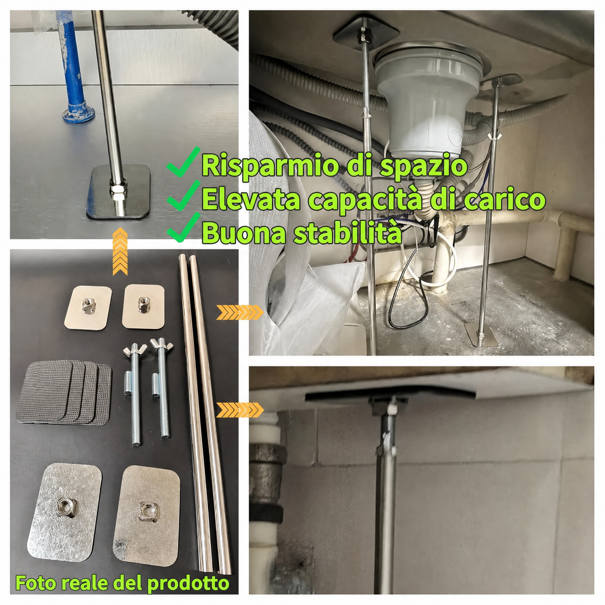 Kit di supporto per lavello sottotop