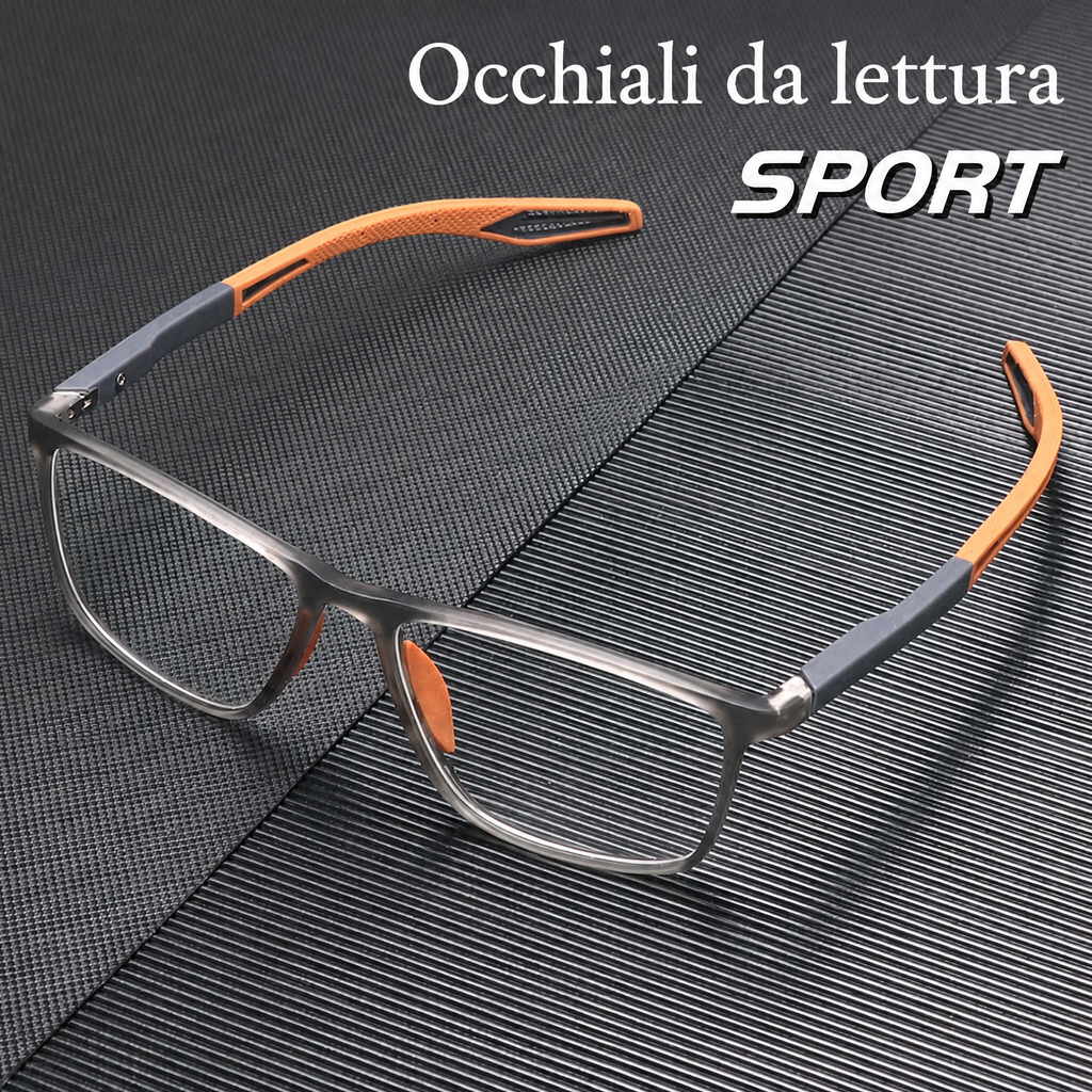 Occhiali da lettura sportivi da uomo ultra-leggeri anti luce blu per età avanzata