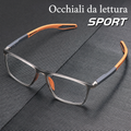 Occhiali da lettura sportivi da uomo ultra-leggeri anti luce blu per età avanzata