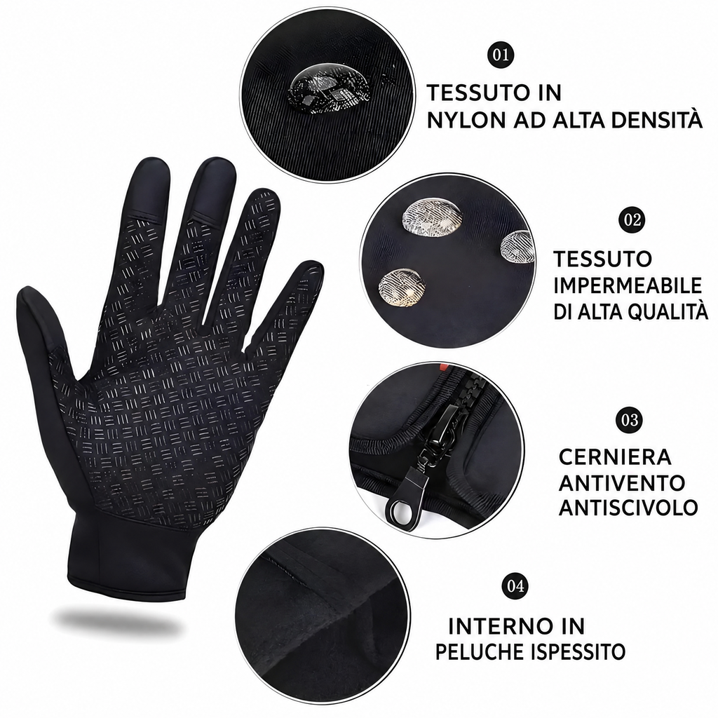Guanti invernali termici impermeabili antivento